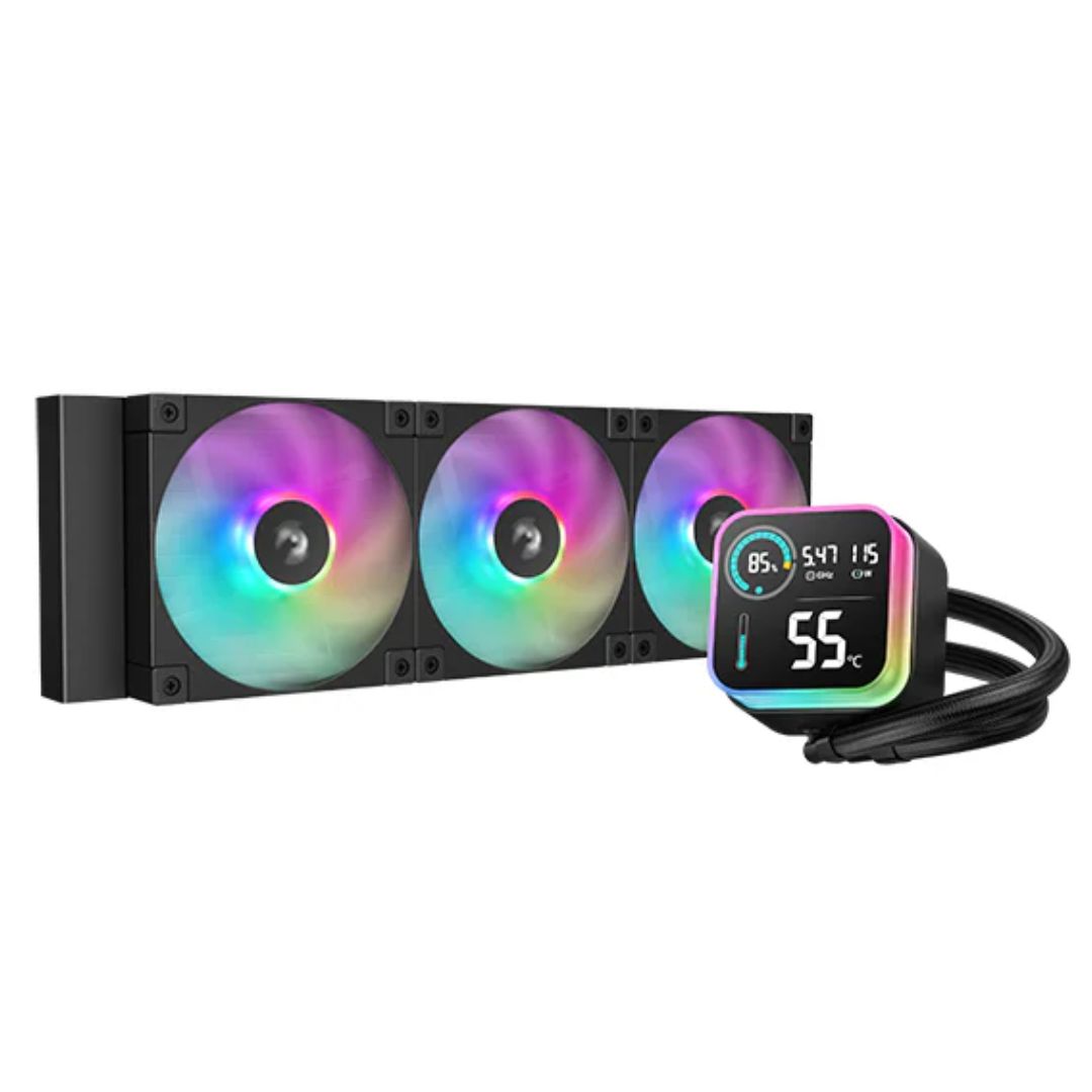 DeepCool LQ360 360mm Liquid Cooler, 3 xFD12 ARGB Fans, Hydro Bearing, LED Digital Display IntelLGA1851/1700/1200/1151/1150/1155/AMDAM5/AM4 DeepCool LQ360 360mm Liquid Cooler, 3 xFD12 ARGB Fans, Hydro Bearing, LED Digital Display IntelLGA1851/1700/1200/1151/1150/1155/AMDAM5/AM4